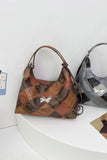 PU Leather Color Block Shoulder Bag - Trendsi