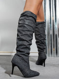 Point Toe Stiletto Boots - Trendsi