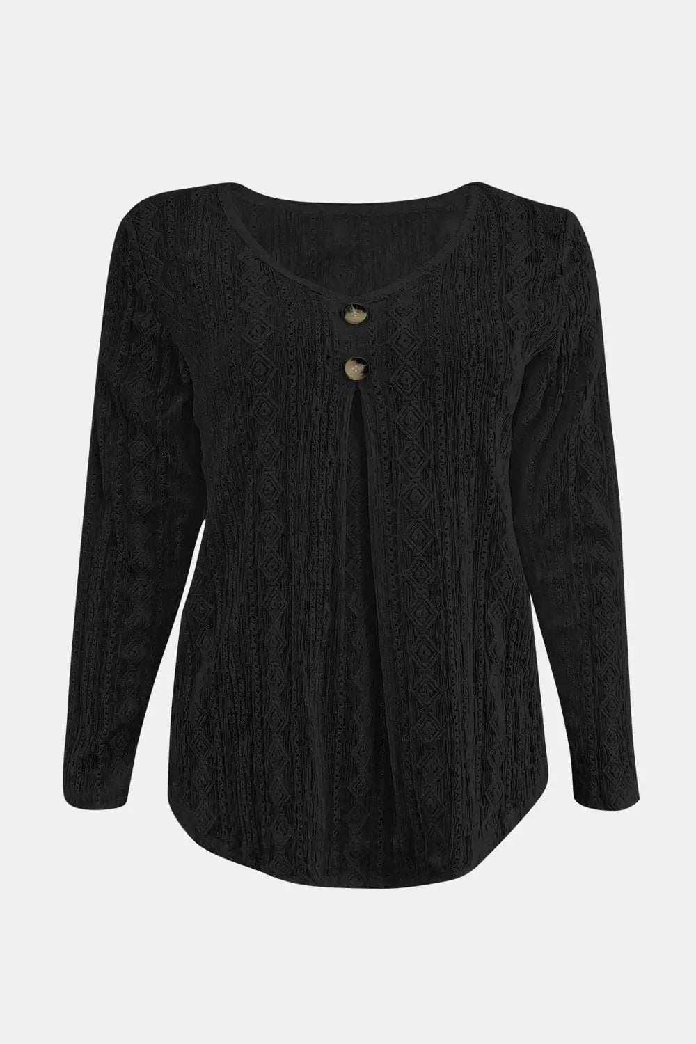 V-Neck Long Sleeve Blouse - Trendsi - Flyclothing LLC