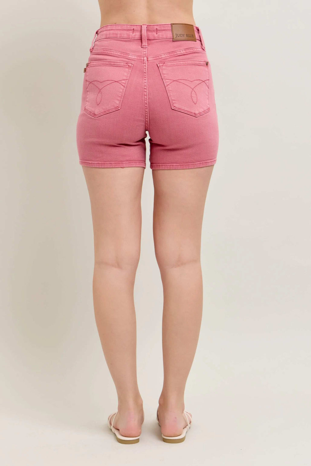 Judy Blue Pink Back Pkt Embroidery Shorts - Trendsi - Flyclothing LLC