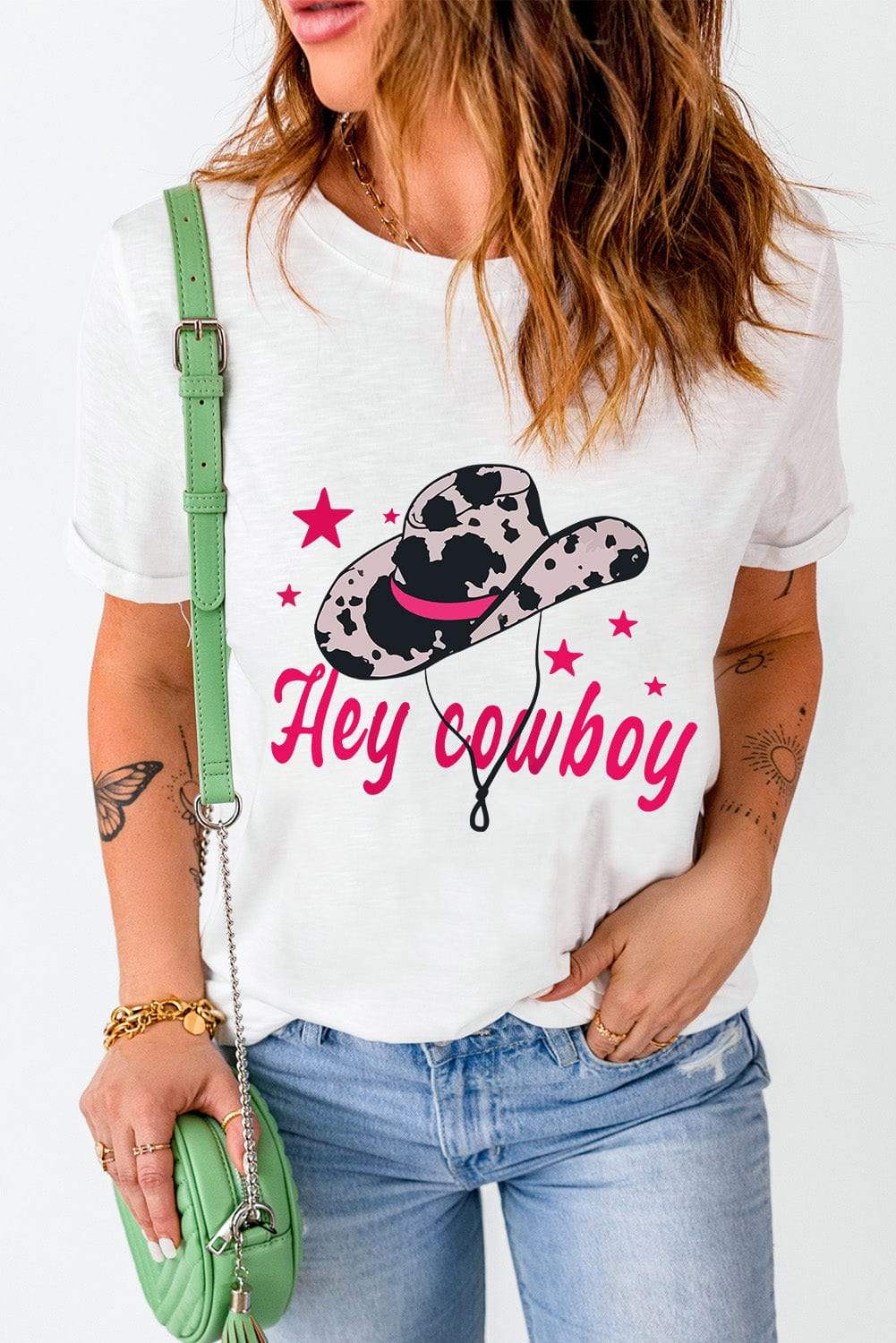 Graphic Round Neck Short Sleeve T-Shirt - Trendsi - Flyclothing LLC