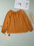 Tie Neck Balloon Sleeve Blouse - Trendsi - Flyclothing LLC