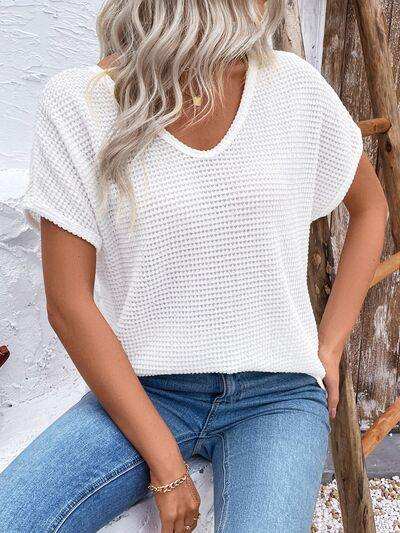 Lace Detail Round Neck Short Sleeve T-Shirt - Trendsi - Flyclothing LLC