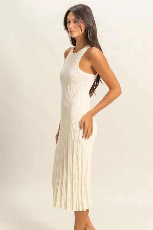 HYFVE Round Neck Bodycon Ribbed Knit Dress - Trendsi - Flyclothing LLC
