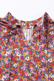 Printed Mock Neck Short Sleeve Blouse - Trendsi - Flyclothing LLC
