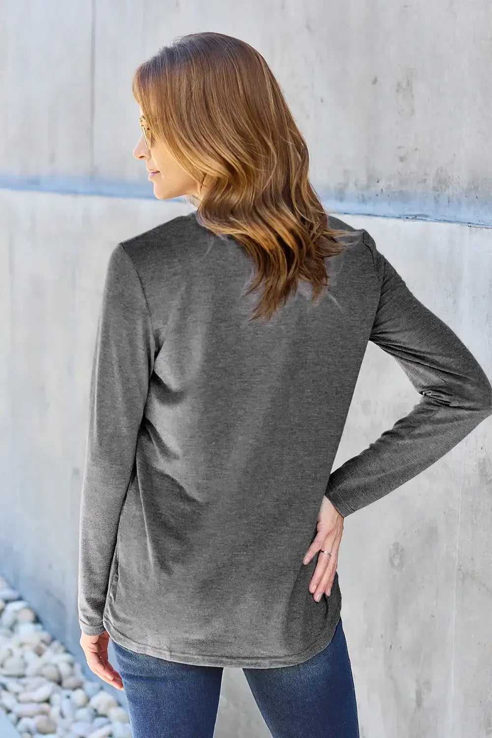 Basic Bae Full Size Round Neck Long Sleeve Top - ShopBasicbae - Flyclothing LLC