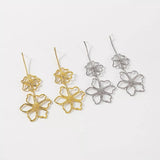 Alloy Flower Dangle Earrings - Trendsi - Flyclothing LLC