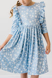 Bluebell 3/4 Sleeve Ruffle Twirl Dress - Mila & Rose ®