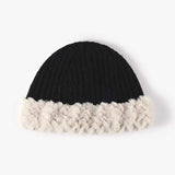 Fuzzy Hem Knit Hat - Trendsi - Flyclothing LLC