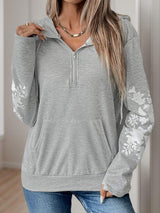Perfee Half Zip Long Sleeve Hoodie - Trendsi - Flyclothing LLC