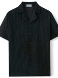 Men's Plus Size Collared Neck Short Sleeve Shirt - Trendsi - Flyclothing LLC