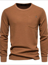 Men's Waffle-Knit Round Neck T-Shirt - Trendsi - Flyclothing LLC