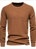 Men's Waffle-Knit Round Neck T-Shirt - Trendsi - Flyclothing LLC