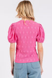 Mittoshop Flower Pattern Round Neck Short Sleeve Top - Trendsi