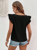 Ruffled Square Neck Cap Sleeve Blouse - Trendsi - Flyclothing LLC