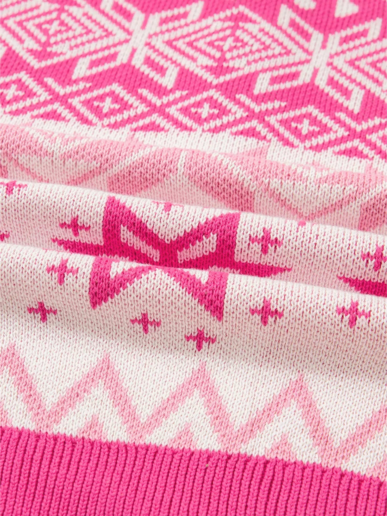 Christmas Snowflake Quarter Zip Collard Sweater - Trendsi - Flyclothing LLC