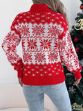 Christmas Snowflake Turtleneck Long Sleeve Sweater - Trendsi - Flyclothing LLC