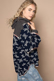 POL Butterfly Waffle-Knit Half Button Hooded Knit Top - Trendsi