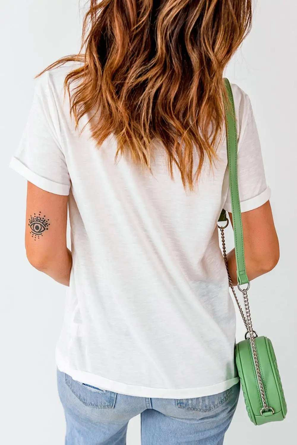 Star Round Neck Short Sleeve T-Shirt - Trendsi - Flyclothing LLC