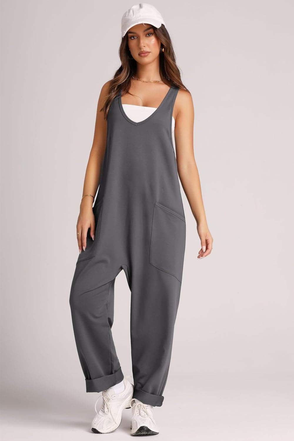 Wide Strap Jumpsuit with Pockets - Trendsi - Flyclothing LLC