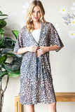 Heimish Full Size Leopard Open Front Cardigan Plus Size - Trendsi