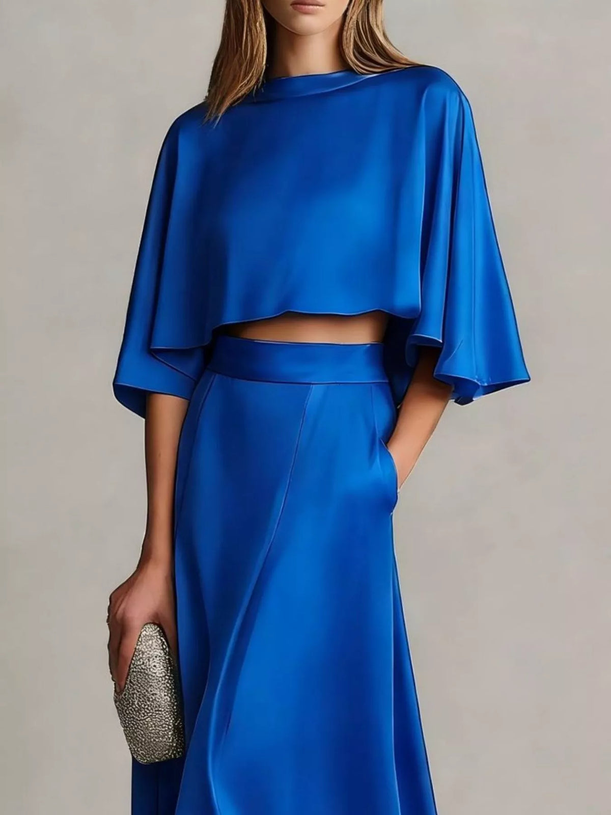 Full Size Satin Crop Top and Maxi Skirt Two-Piece Set Plus Size - Trendsi - Flyclothing LLC