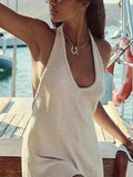 Halter Neck Cami and Shorts Sweater Set - Trendsi - Flyclothing LLC