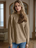 Mock Neck Long Sleeve Sweater - Trendsi - Flyclothing LLC