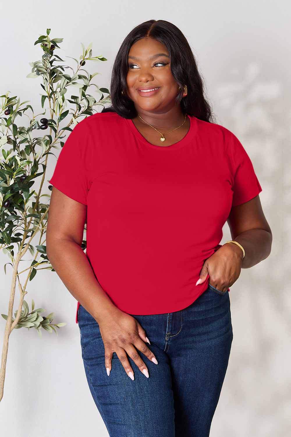 Basic Bae Full Size Round Neck Short Sleeve T-Shirt - ShopBasicbae - Flyclothing LLC