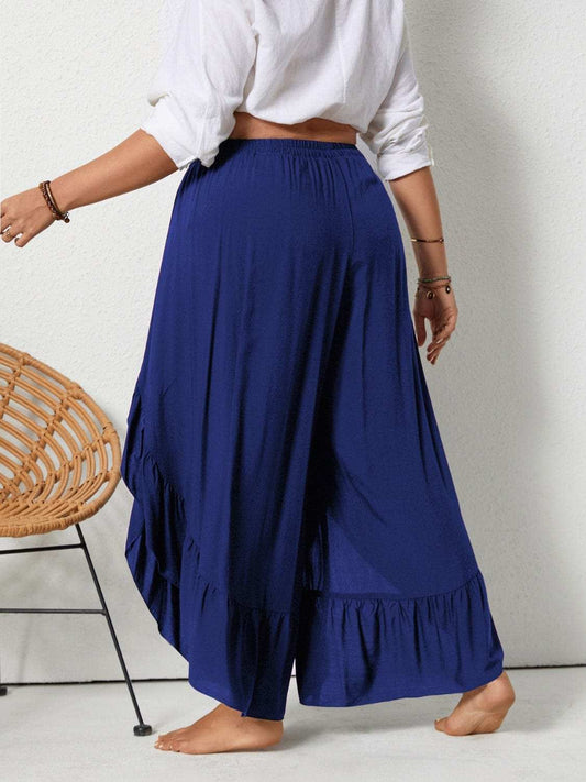 Plus Size Ruffled Wide Leg Pants - Trendsi - Flyclothing LLC