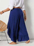 Plus Size Ruffled Wide Leg Pants - Trendsi