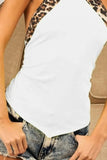 BiBi Triblend Leopard Halter Neck Tied Detailed Top - Trendsi