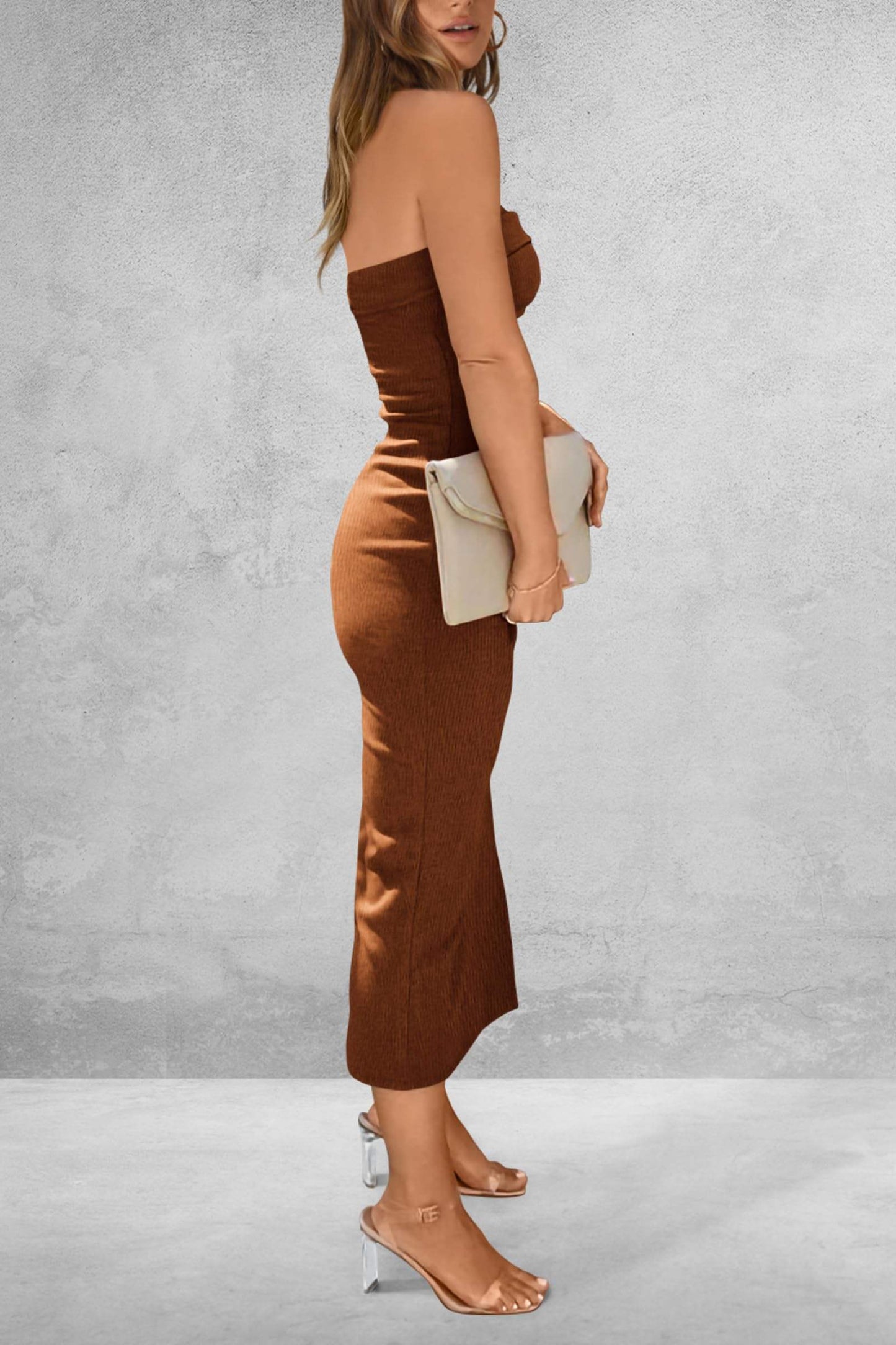 Slit Tube Midi Dress - Trendsi - Flyclothing LLC