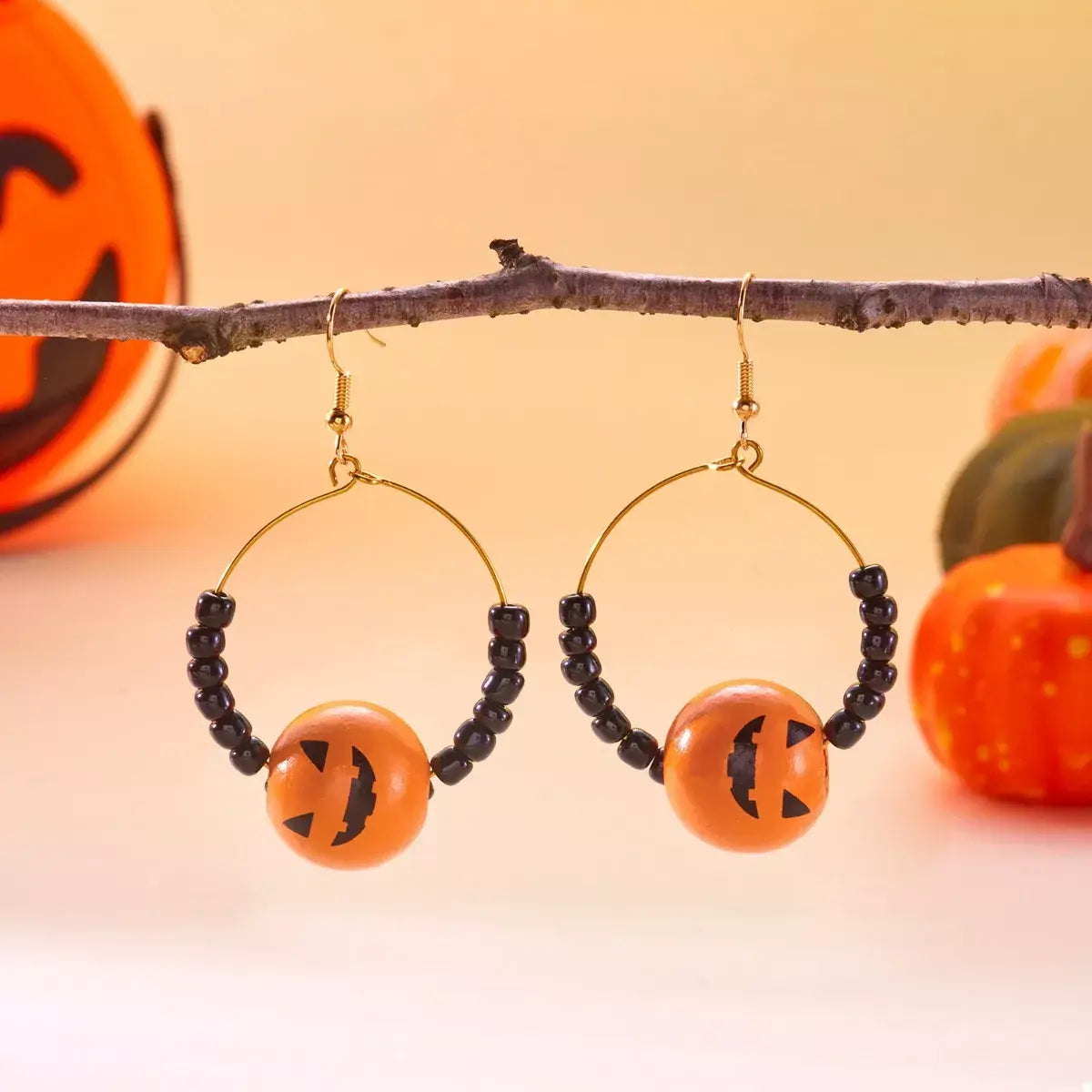 18K Gold-Plated Halloween Bead Earrings - Trendsi - Flyclothing LLC