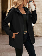 Pocketed Zip Up Hooded Jacket - Trendsi - Flyclothing LLC