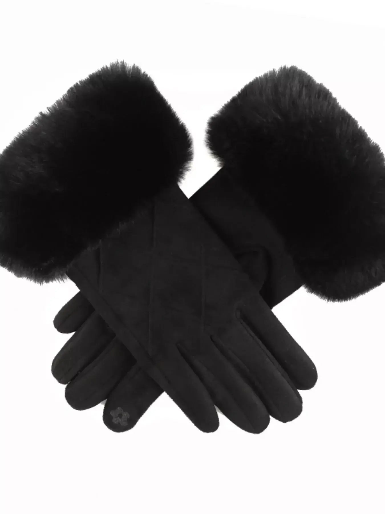 Fur Cuff Suede Gloves - Trendsi - Flyclothing LLC