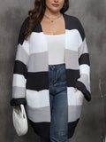 Plus Size Open Front Long Sleeve Cardigan - Trendsi