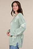 VERY J Palm Tree Graphic Oversized Knit Sweater - Trendsi