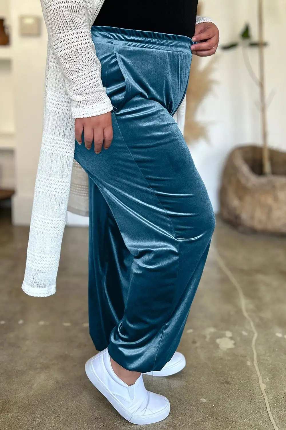 Pocketed Elastic Waist Joggers - Trendsi - Flyclothing LLC