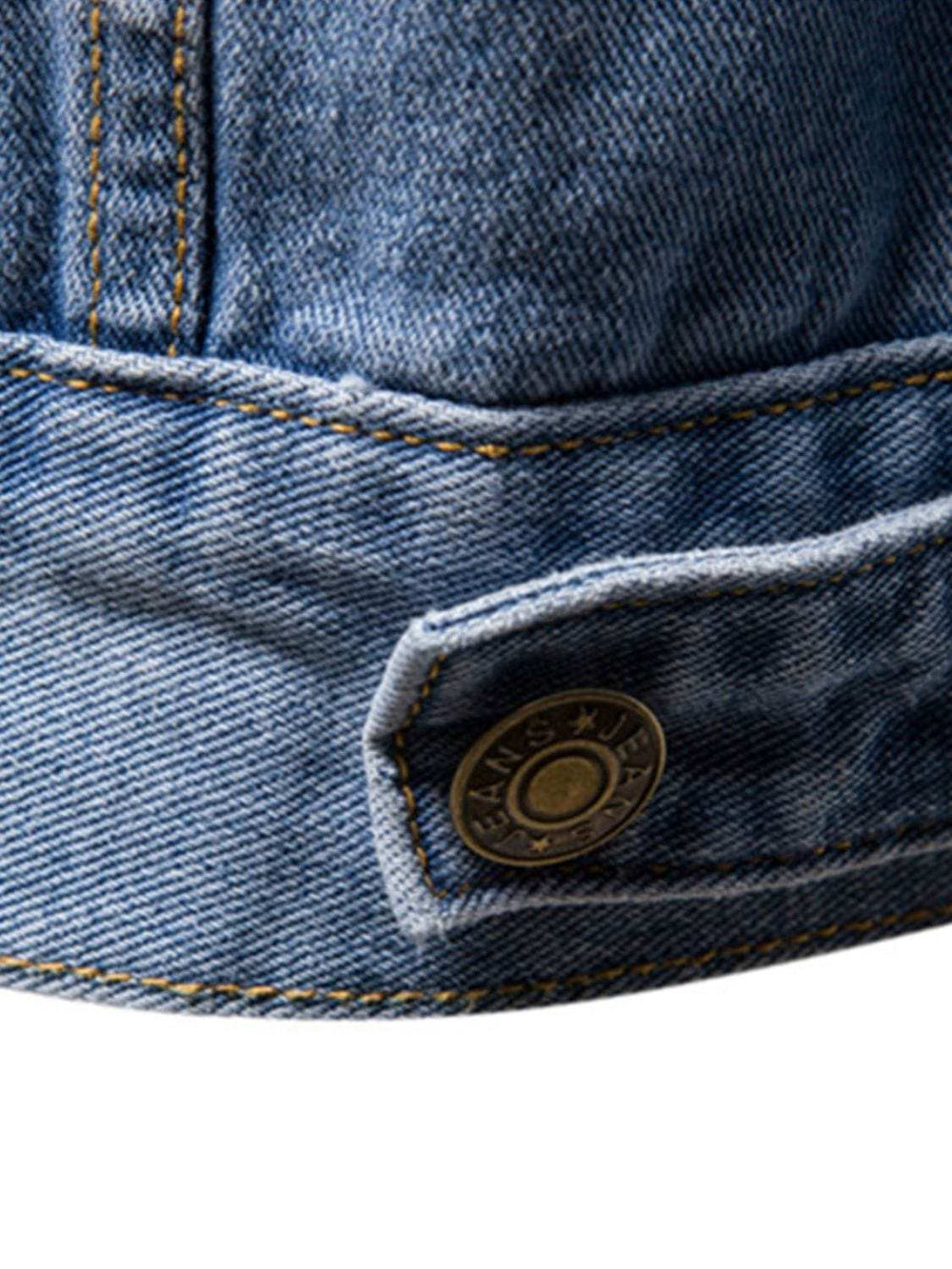 Men's Button Down Long Sleeve Denim Jacket - Trendsi - Flyclothing LLC