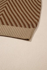 Striped Contrast V-Neck Sweater Vest - Trendsi - Flyclothing LLC