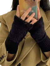 Fuzzy Cuff Fingerless Gloves - Trendsi - Flyclothing LLC