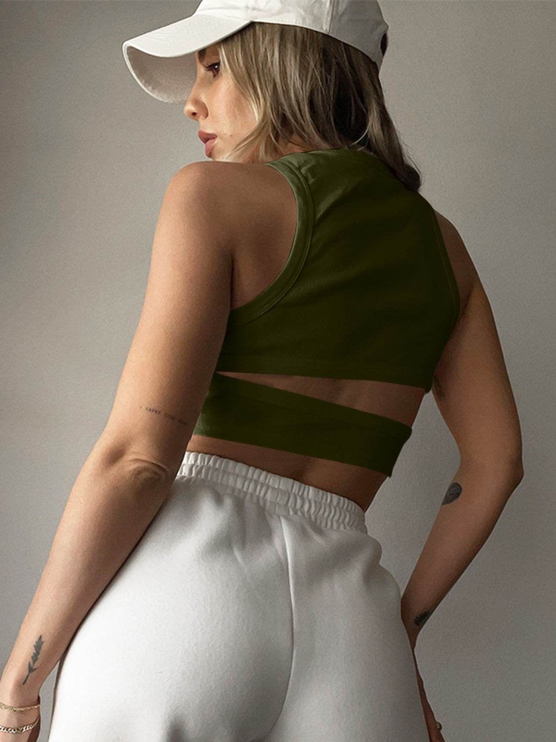 Cutout Round Neck Tank - Trendsi - Flyclothing LLC