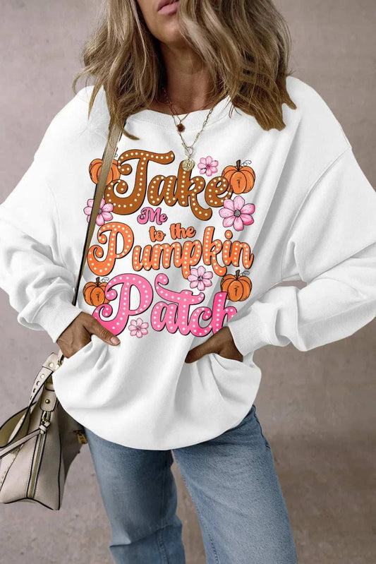 Letter Graphic Long Sleeve Sweatshirt - Trendsi - Flyclothing LLC