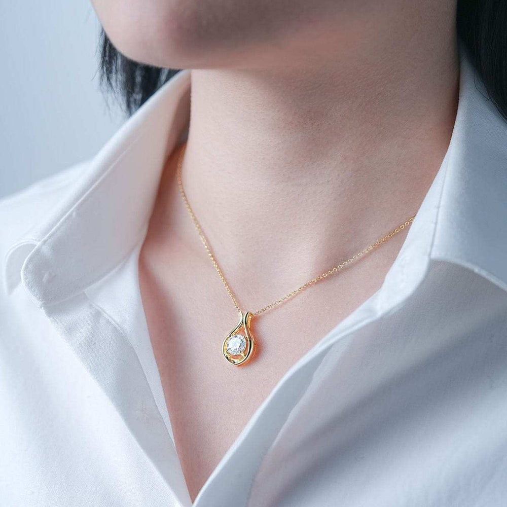 2 Carat Moissanite 925 Sterling Silver Pendant Necklace - Trendsi - Flyclothing LLC