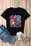 Graphic Round Neck Short Sleeve T-Shirt - Trendsi - Flyclothing LLC