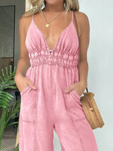 Full Size Wide Leg Spaghetti Strap Jumpsuit Plus Size - Trendsi - Flyclothing LLC