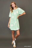 Umgee Stripe and Dot Print Button Down Puff Sleeve Mini Dress - Trendsi - Flyclothing LLC