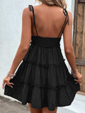 Frill Spaghetti Strap Tiered Dress - Trendsi - Flyclothing LLC