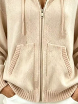 Zip-Up Hooded Knit Cardigan - Trendsi - Flyclothing LLC